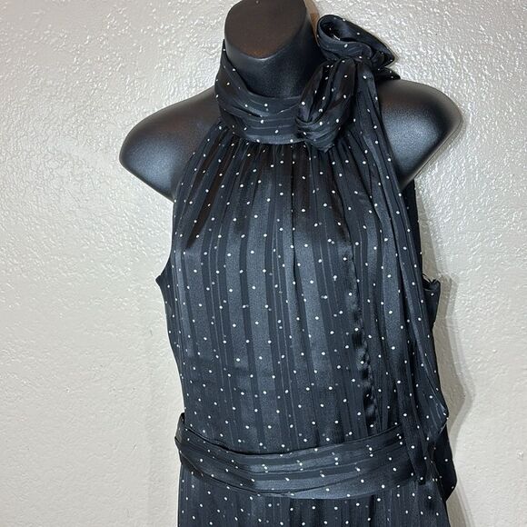 Sachin & Babi Anthropologie women’s 6 polka dot stripe halter midi dress FLAW - Picture 4 of 11